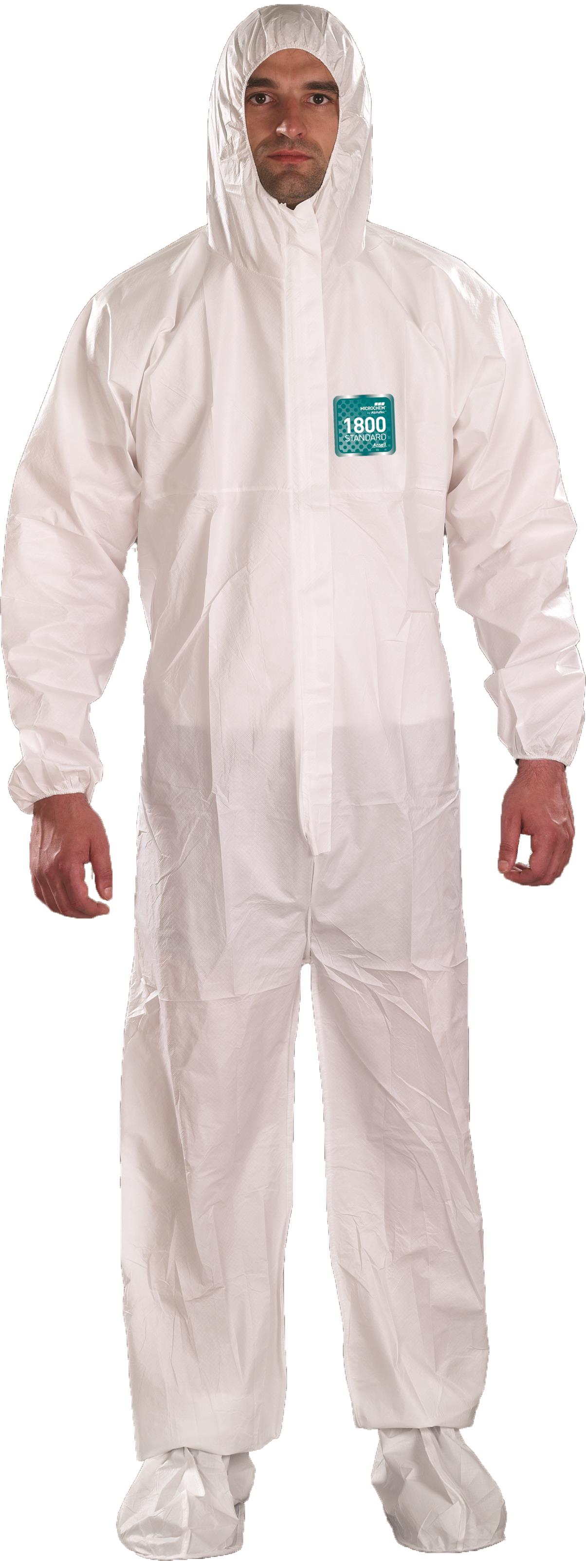 MICROCHEM 1800 HOODED BOOTED COVERALL - Tagged Gloves